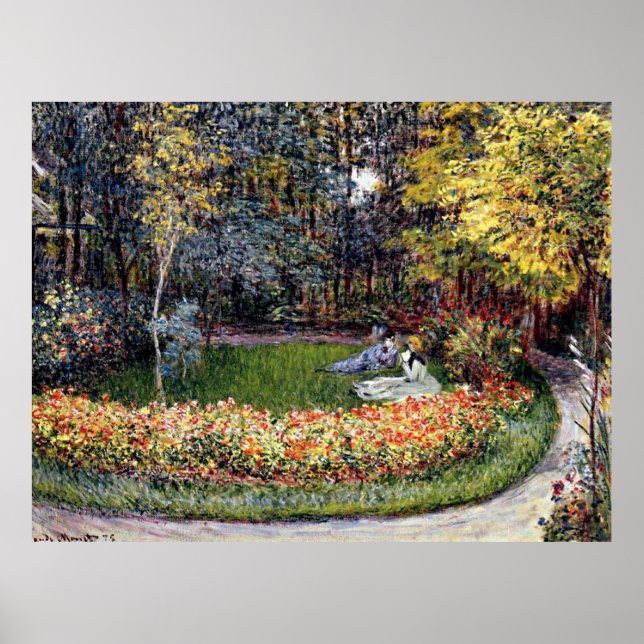 Affiche Monet - Dans le Jardin, célèbre peinture (Devant)