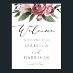 Affiche MONET | Dusty Rose Blush Floral Wedding Welcome<br><div class="desc">This wedding welcome sign features dusty rose blush pink watercolor florals and an elegant script font. This welcome poster makes the perfect addition to your romantic occasion</div>
