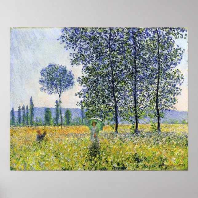 Affiche Monet - Effet de soleil sous les peupliers 1887 (Devant)