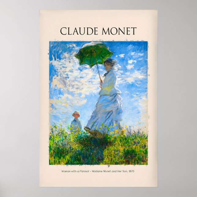 Affiche Monet Femme au Parasol Madame Monet Fils (Devant)