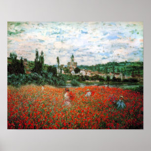 Affiche Monet Field of Red Poppies