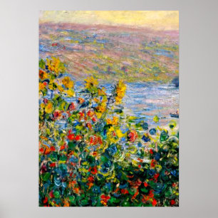 Affiche Monet - Flowerbeds at Vetheuil