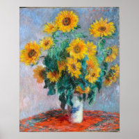 Monet France Bouquet Tournesols Impressionniste Pe