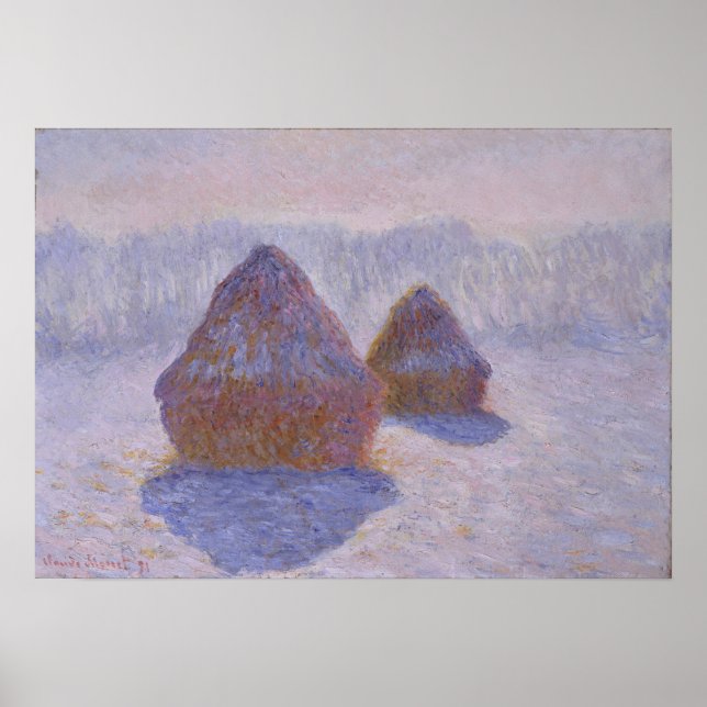 Affiche Monet - Haystacks (Effet de la neige et du soleil) (Devant)