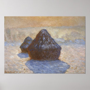 Affiche Monet - Haystacks Effet Neige