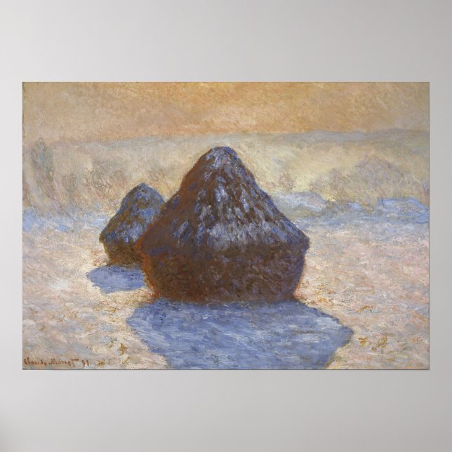 Affiche Monet - Haystacks Effet Neige (Devant)