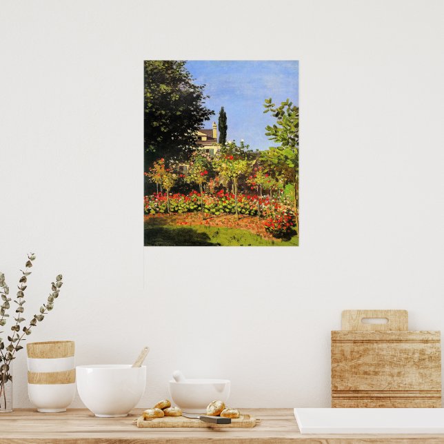 Affiche Monet - Jardin en fleurs (Cuisine)