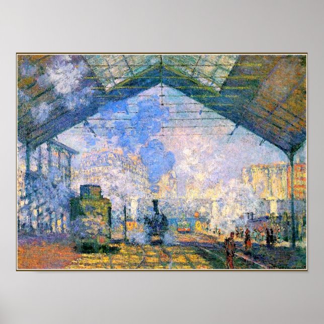Affiche Monet - La gare Saint-Lazare, art (Devant)