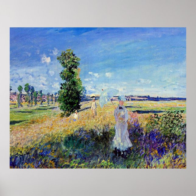 Affiche Monet - La Promenade, peinture célèbre, (Devant)
