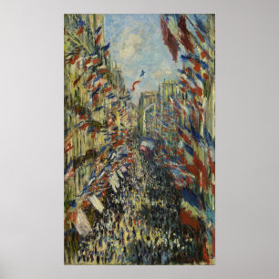 Affiche Monet - La Rue Montorgueil à Paris fête