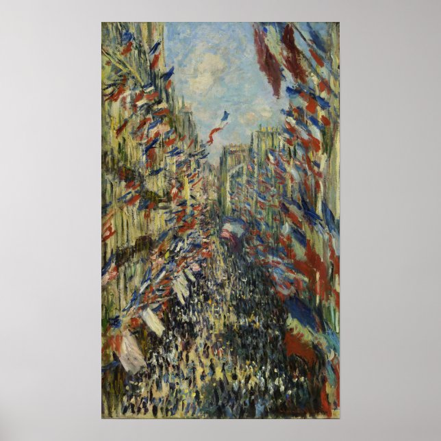 Affiche Monet - La Rue Montorgueil à Paris fête (Devant)