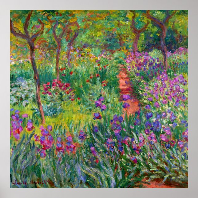 Affiche Monet "Le jardin d'Iris à Giverny" (Devant)