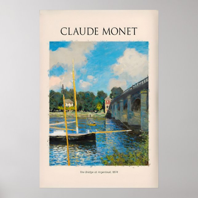 Affiche Monet Le Pont à Argenteuil Seine Rivière (Devant)