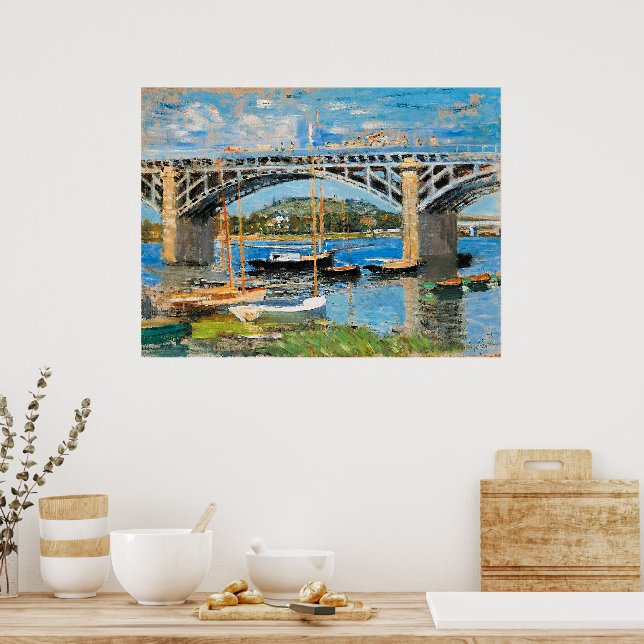 Affiche Monet - Le Pont sur la Seine, (Cuisine)