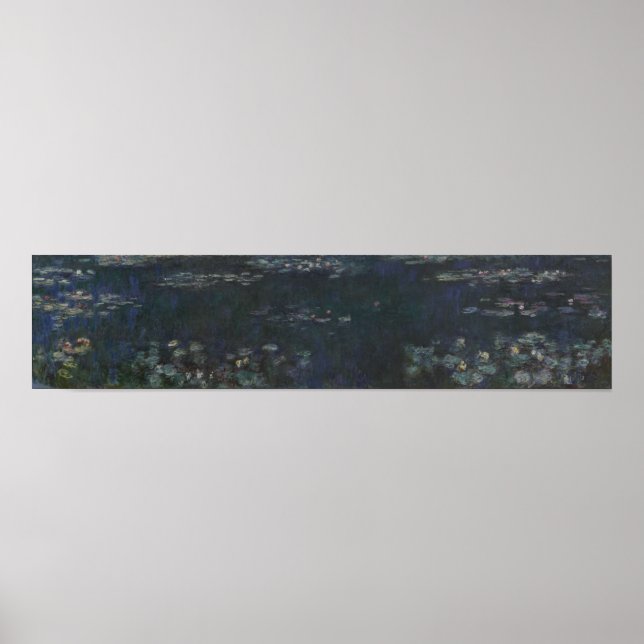 Affiche Monet - L'Eau Lys Réflexions Vertes (Devant)