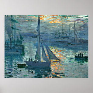 Affiche Monet - Lever de soleil (Marine), beaux-arts,