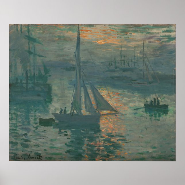 Affiche Monet - Lever du soleil (Marine) (Devant)