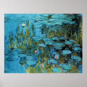 Affiche Monet - Lys d'Eau, Turquoise,