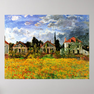 Affiche Monet - Maisons à Argenteuil, oeuvres d'art célèbr