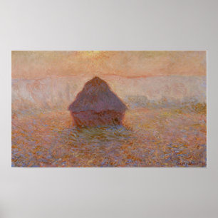 Affiche Monet - Meule de foin, soleil dans la brume
