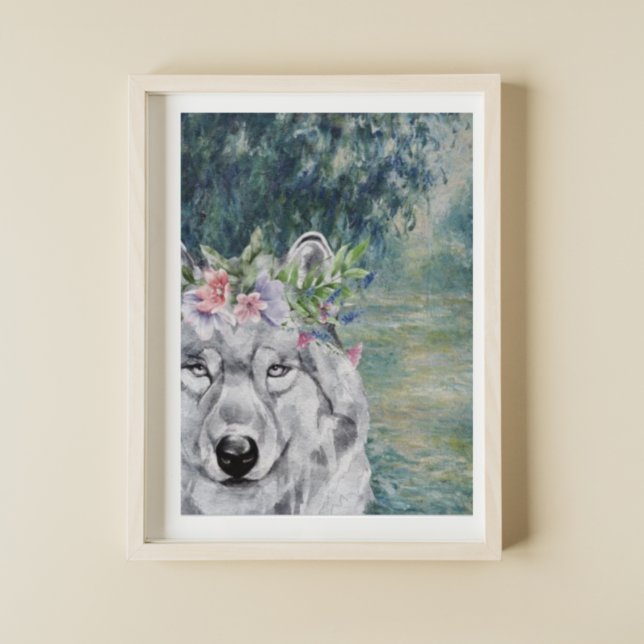 Affiche Monet Morning Seine et Grey Wolf (Créateur téléchargé)