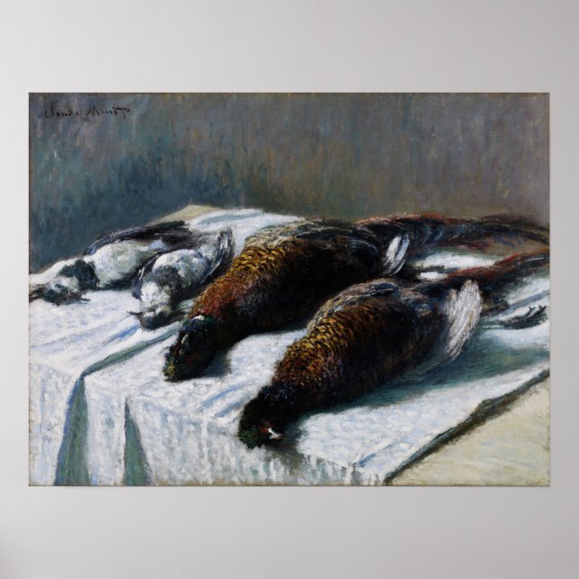 Affiche Monet - Nature morte avec faisans et pluviers (Devant)