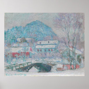 Affiche Monet - Norvège, Village de Sandviken dans la neig