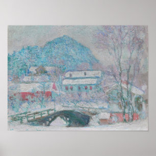 Affiche Monet - Norvège, village de Sandviken sous la neig