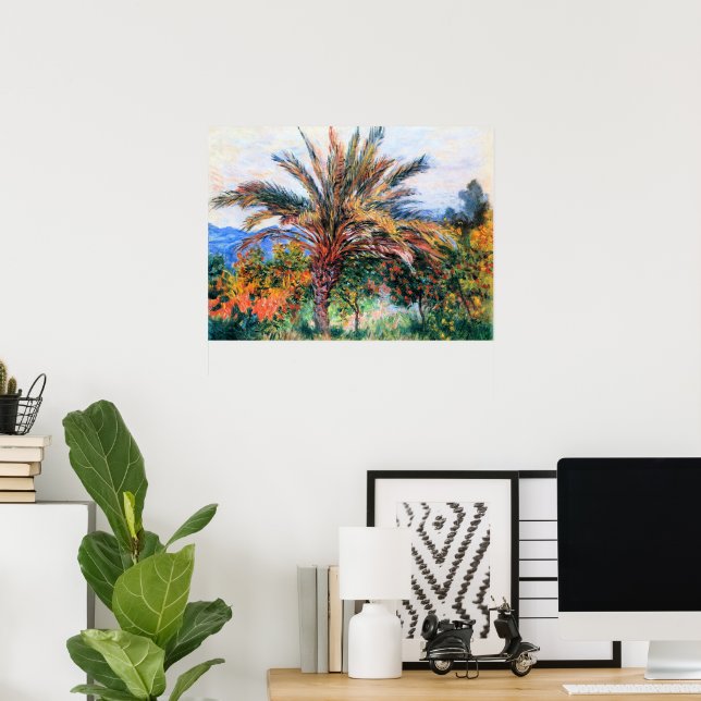 Affiche Monet - Palmier à Bordighera, (Bureau à domicile)