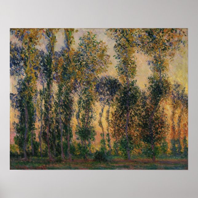 Affiche Monet - Peupliers à Giverny 1888 (Devant)