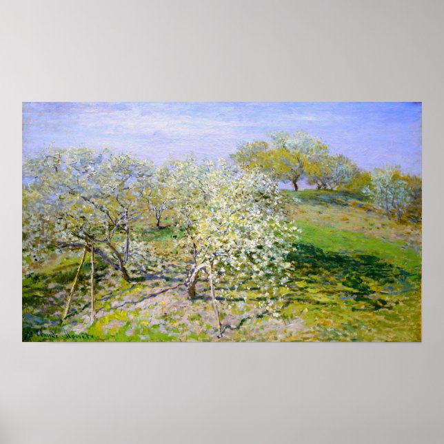 Affiche Monet - Pommiers en fleurs 1873 (Devant)