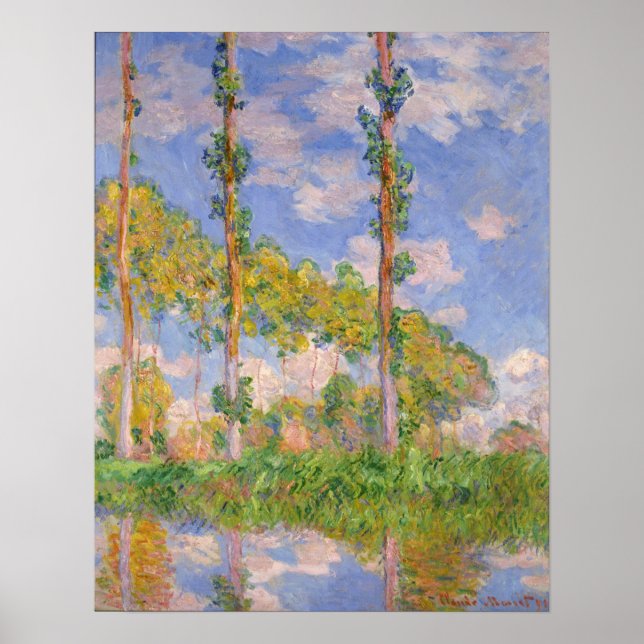 Affiche Monet - Poplars Au Soleil (Devant)