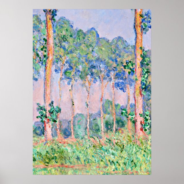 Affiche Monet - Poplars, effet rose (Devant)