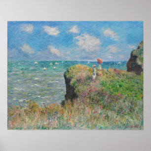Affiche Monet - Promenade sur la falaise à Pourville