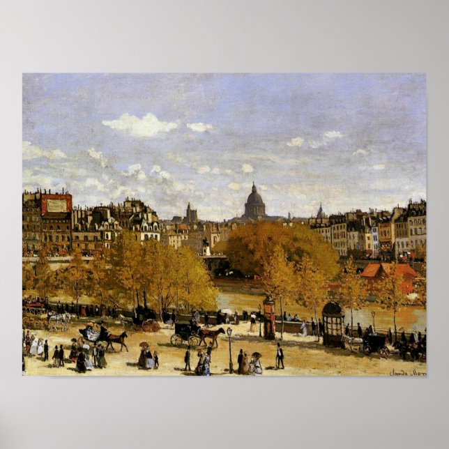 Affiche Monet - Quai du Louvre, peinture d'art (Devant)