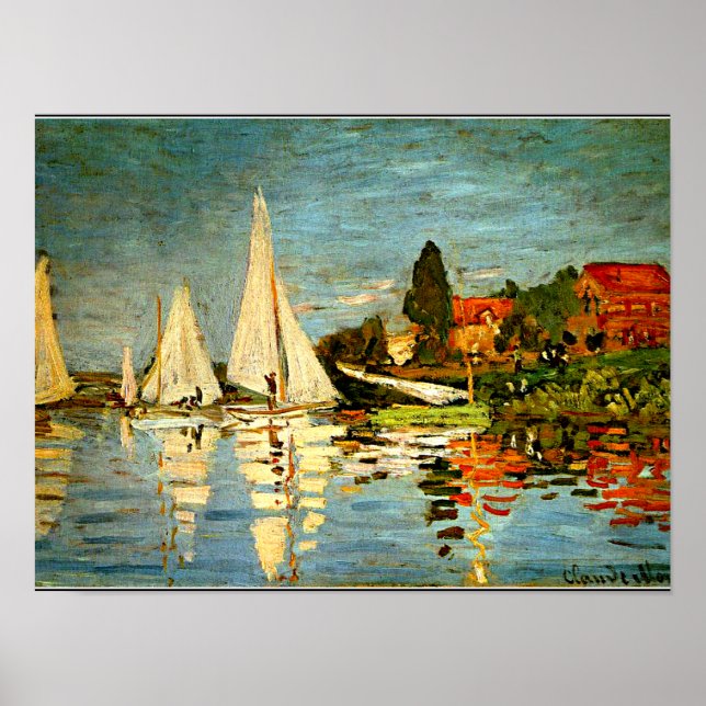 Affiche Monet - Regatta à Argenteuil, Impressionnisme (Devant)