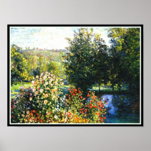 Affiche Monet - Roses dans le Jardin de Montgeron, art