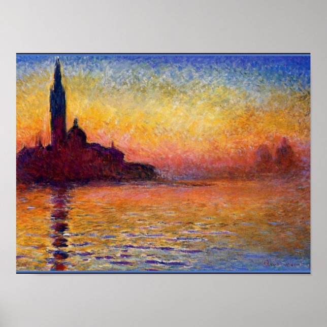 Affiche Monet - San Giorgio Maggiore à Dusk, art (Devant)