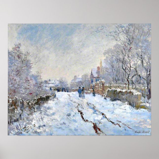 Affiche Monet - Scène de neige à Argenteuil (Devant)