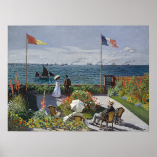 Affiche Monet Seaside Garden Blooms Classic Seascape