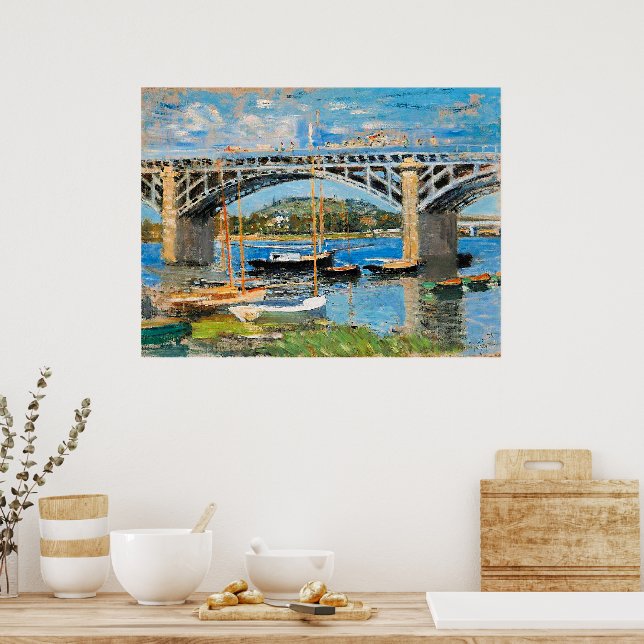 Affiche Monet - The Bridge over the Seine, (Cuisine)