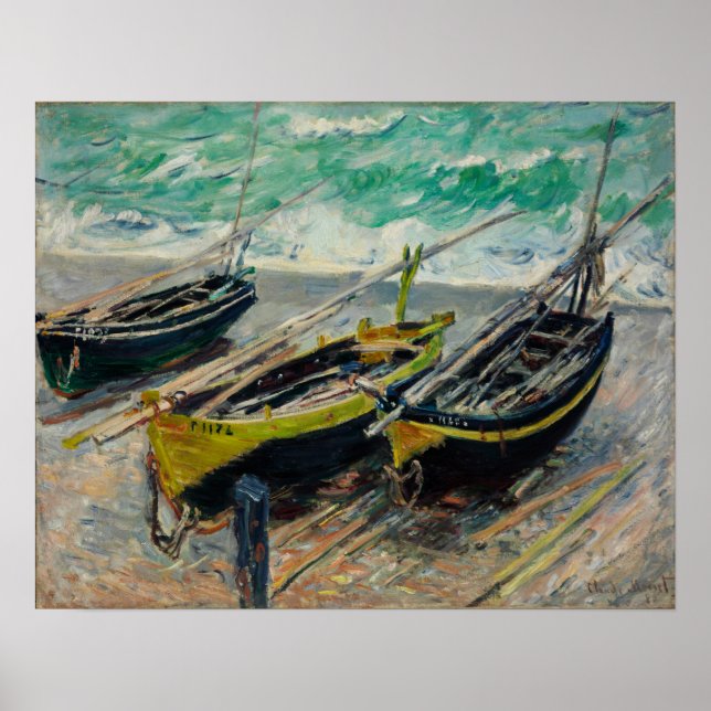 Affiche Monet - Trois bateaux de pêche (Devant)