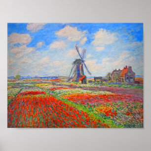 Affiche Monet Tulip Fields Wmill