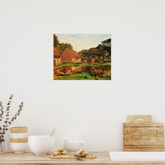 Affiche Monet - Une cour de ferme en Normandie, (Cuisine)