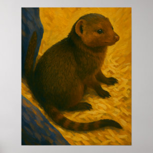 Affiche Mongoose Parmi La Peinture De Paille
