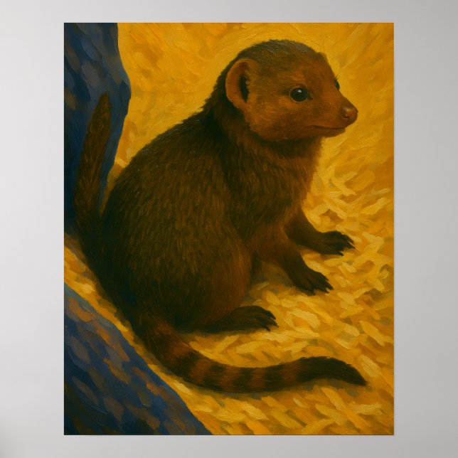 Affiche Mongoose Parmi La Peinture De Paille (Devant)