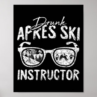 Affiche Moniteur Après Ski Drôle de Buveur de Bière Skieur