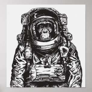 Affiche Monkey Astronaut