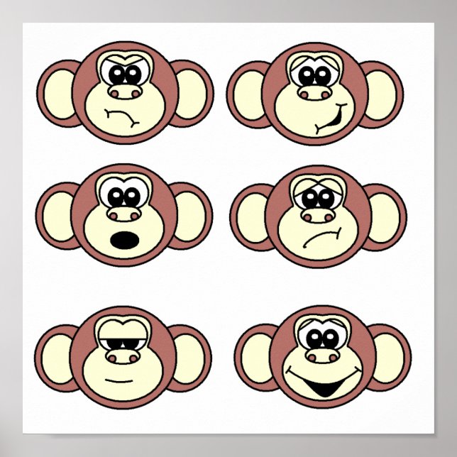 Affiche Monkey Faces (Devant)