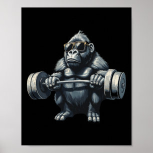 Affiche Monkey Gorilla Bodybuilding Muscles Fitness Salle 